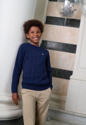 Next, REGULAR FIT - CABLE CREW NECK - Maglione - navy blue