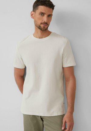 s.Oliver AUS STRUKTUR - Basic T-shirt - wollweiß