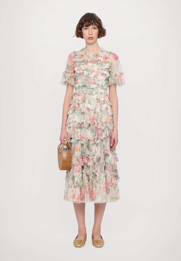 FLORAL ROMANCE ROUND NECK BALLERINA DRESS - Occasion wear - moonshine3