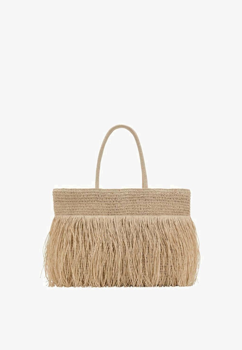 Mango SHOULDER WITH FRINGES - Sac à main - beige