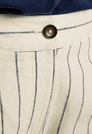 Joules, TAILORED WIDE - Nohavice - cream navy striped