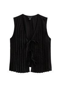 PLEATED TIE FRONT SLEEVELESS - Veste sans manches - black
