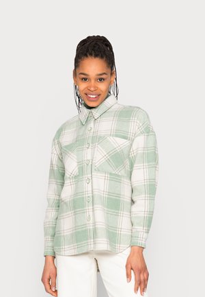 ONLPIA PLAIDED - Lett jakke - egret smoke green/green eyes
