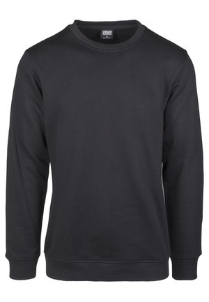 Zwarte sweatshirt gemaakt van een katoenmix, met een ronde hals, lange mouwen, geribbelde manchetten en een reguliere pasvorm.