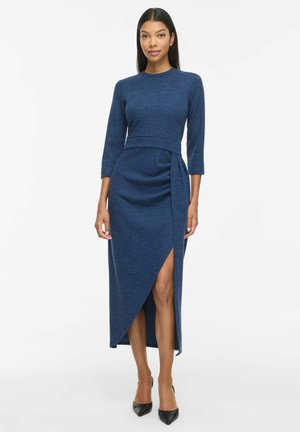 VILA, MIDI DRESS VIRAFFI 3/4-SLEEVED - Robe pull - navy blazer