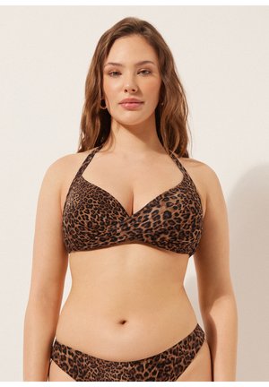 Calzedonia, WILD ANIMALIER TRIANGLE - Bikinitop - brown