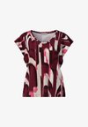 SHIRT WITH SHORT VOLANT-SLEEVES - T-shirt imprimé - rustic rouge