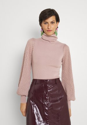 HARDY POINTELLE SLEEVE JUMPER - Jumper - taupe/pink