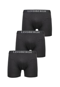 Mutande boxers nere in confezione da tre, con una cintura elastica grigia su cui è stampato "LINDBERGH". Tessuto liscio con una vestibilità aderente.