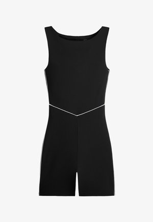 OYSHO, COMFORTLUX PIPING SHORT JUMPSUIT - Combinaison - black