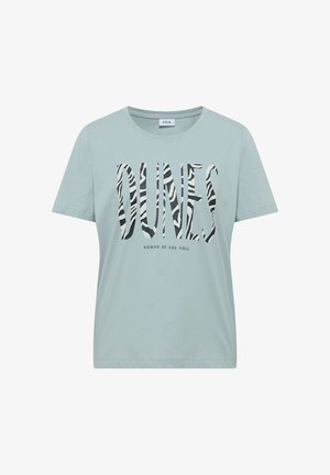 Cecil, T-SHIRT WITH ROUND NECK AND FRONT PRINT, miętowy