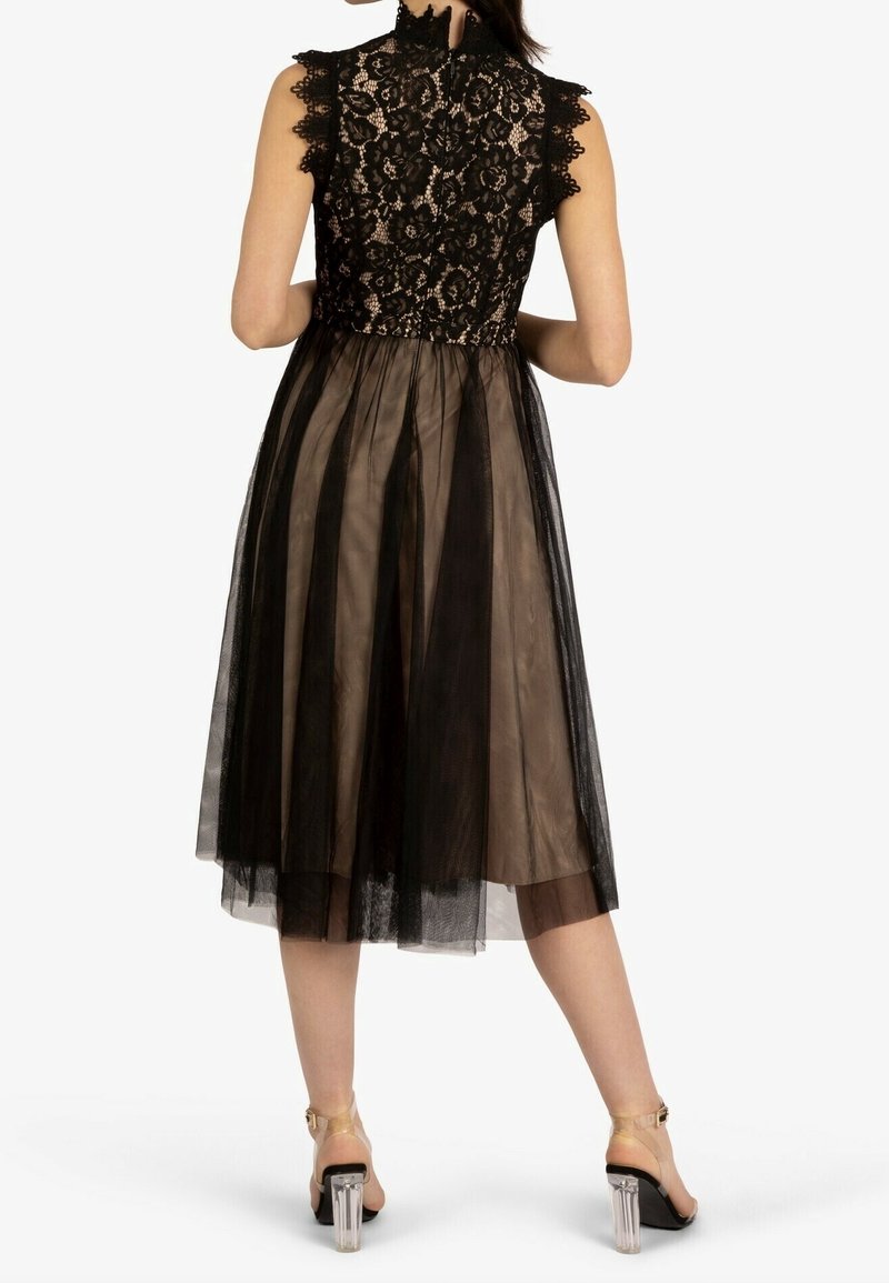 black formal dress short sleeve Knee-Length Semi-Formal Short-Sleeve Dress