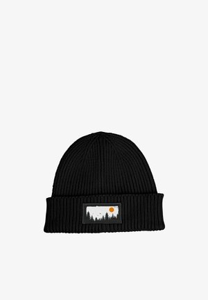 Neverless MIT PATCH WALD BÄUME NATUR - Beanie - schwarz