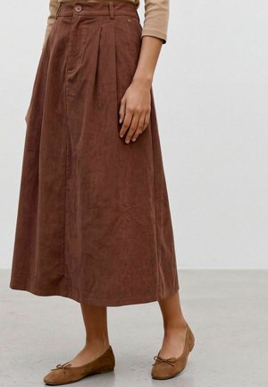 Vero Moda, VERO MODA ROCK VMVILJA HOHE TAILLE SAMTROCK - Jupe trapèze - tobacco brown