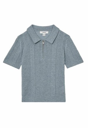 REGULAR FIT - TEXAS TEXTURED- HALF-ZIP - Polo - airforce blue