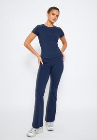 FLARED HIGH WAIST - Leggings - navy