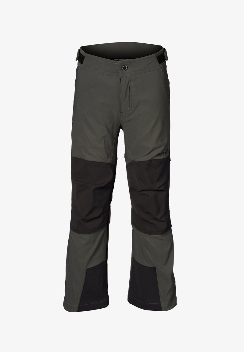 Herre outdoortights i mørkegrøn og sort. Fremstillet af slidstærkt stof, med forstærkede lapper, sidelommer og justerbar talje.