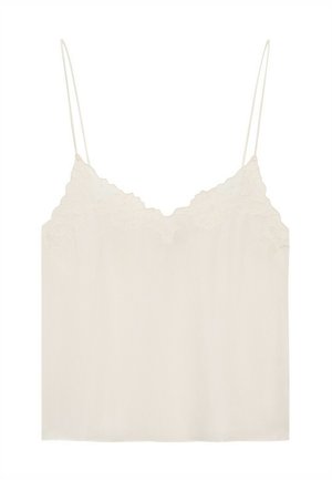 Massimo Dutti, FLOWING CAMISOLE TOP WITH EMBROIDERED DETAIL - Unterhemd/-shirt - beige