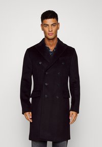 Isaac Dewhirst LONG PEA COAT - Casaco clássico - new darkk brown