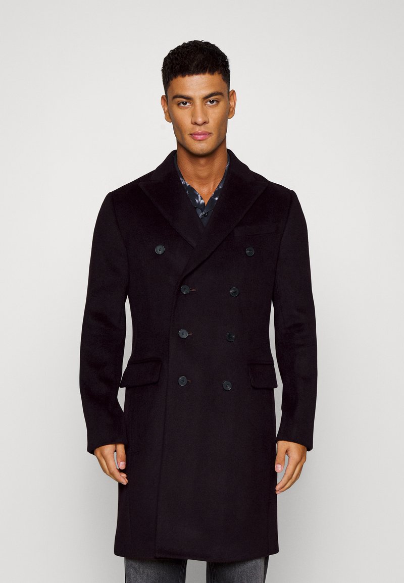 Isaac Dewhirst LONG PEA COAT - Casaco clássico - new darkk brown
