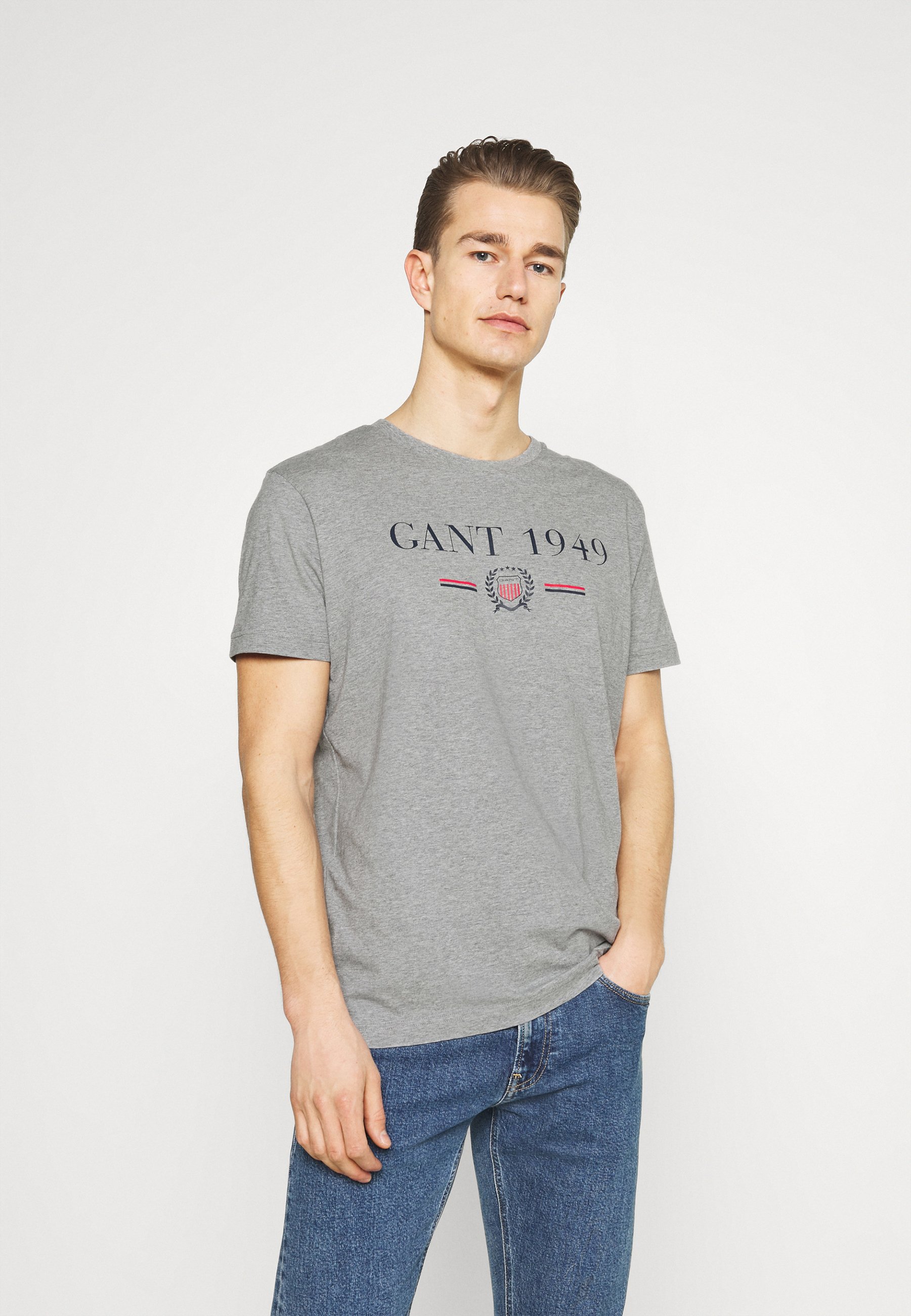 GANT 1949 CREST - Print T-shirt - grey 