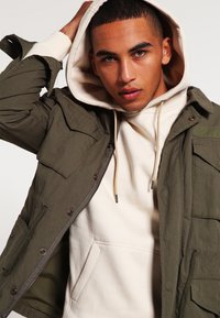Urban Classics SWEAT BOMBER HOODY - Mikina s kapucí - sand