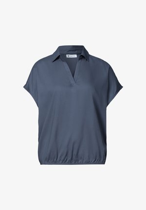 Street One, BLOUSENSHIRT WITH HEMDKRAGEN AND ELASTIKSAUM - Blusa - ashen blue