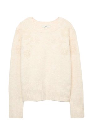 EMBROIDERED CREW NECK - Maglione - ivory