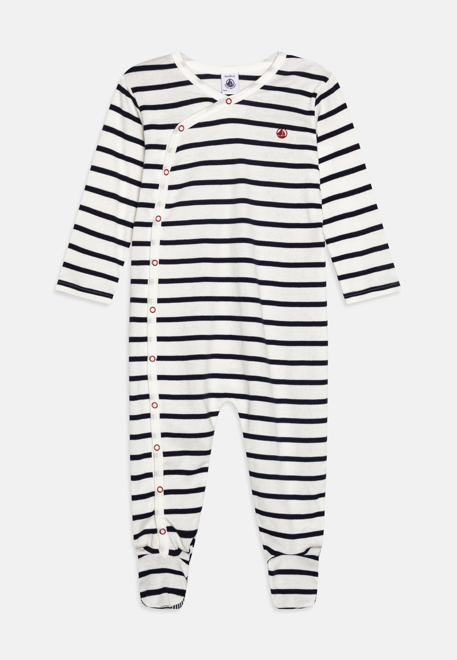 Pijama Petit Bateau Para Bebé - Dormir Bien, Color Salina/marshmallow, Talla 1 Mes