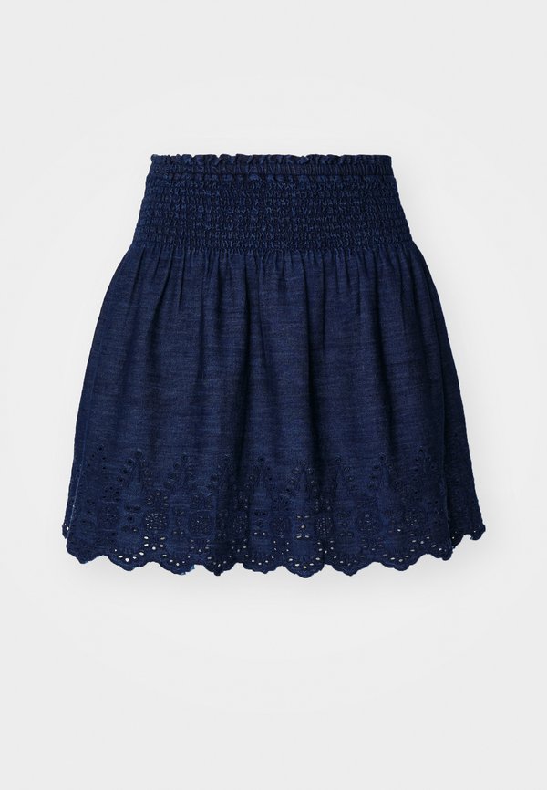 EYELET MINI SKIRT  - Denim skirt - dark wash3