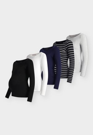 Anna Field MAMA by Zalando, MATERNITY LONG SLEEVES - Блуза с дълги ръкави - egret/grey/evening blue/black