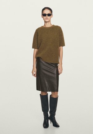 Leather skirt - dark brown