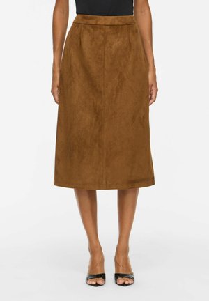 VILA, MIDI SKIRT VIZINNA HIGH WAIST - Jupe trapèze - nuthatch