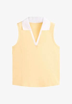 OYSHO, CONTRAST SLEEVELESS COMFORTLUX POLO SHIRT - Polo - light yellow