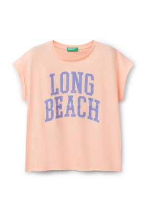 BOXY FIT WITH GLITTER - T-shirt con stampa - orange