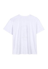Short-sleeve white T-shirt with a rounded neckline and a soft fabric texture. Simple design with no visible patterns or accents.