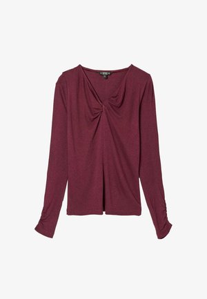 FatFace, TWIST FRONT LONG SLEEVE TOP - Long sleeved top - plum purple