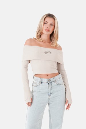 CROP - Top - beige