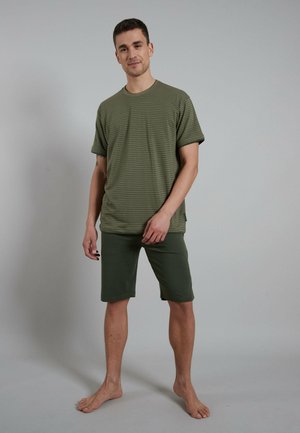 SET - Pyjama set - grün mittel ringel