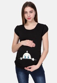 M.M.C. NEUGIERIGES BABY - Print T-shirt - schwarz