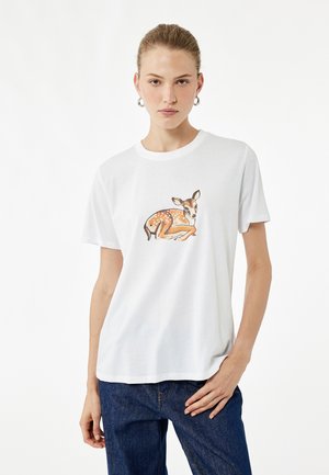 GAZELLE PRINTED  - T-shirt print - white