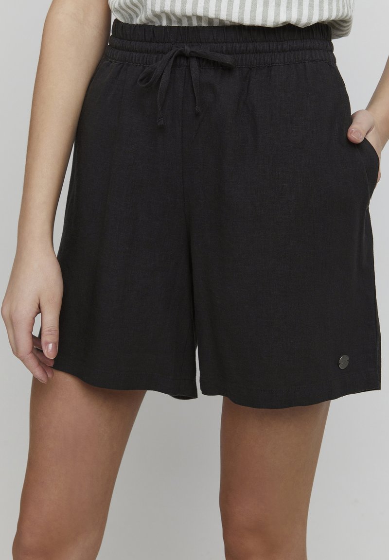 Oxmo OXALGEA LINEN MIX - Šortky - black