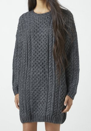 Strickkleid - mottled dark grey