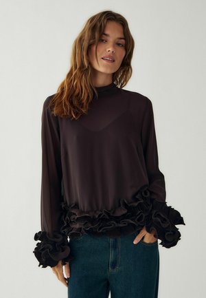 Noella, N-LATANIETTA BLOUSE - Blouse - chocolate