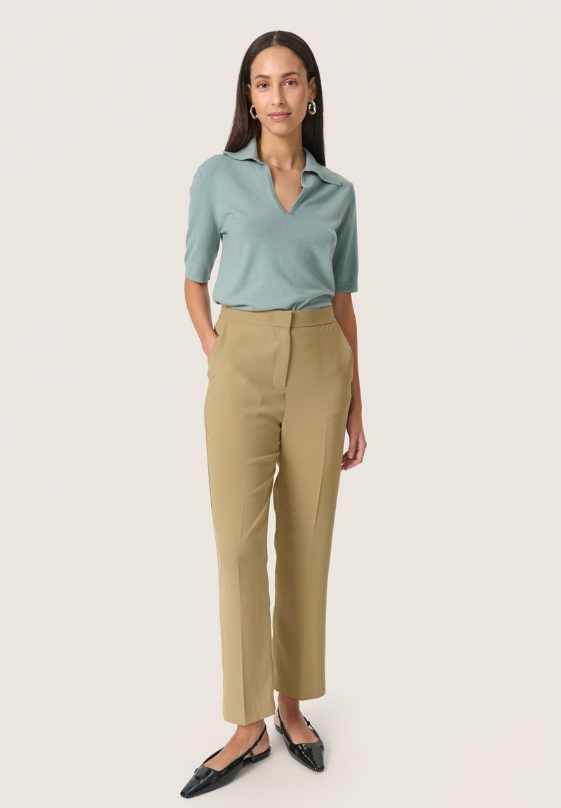 Soaked in Luxury SLSHIRLEY SUITING PANTS - Trousers - elmwood/mottled green 