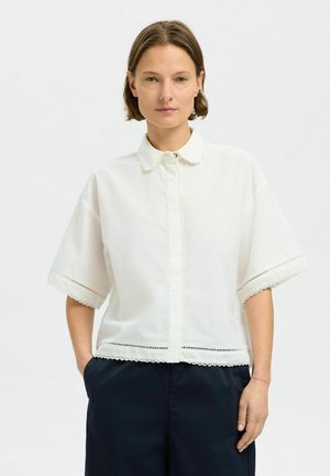 SLFNOVI DETAIL - Button-down blouse - snow white