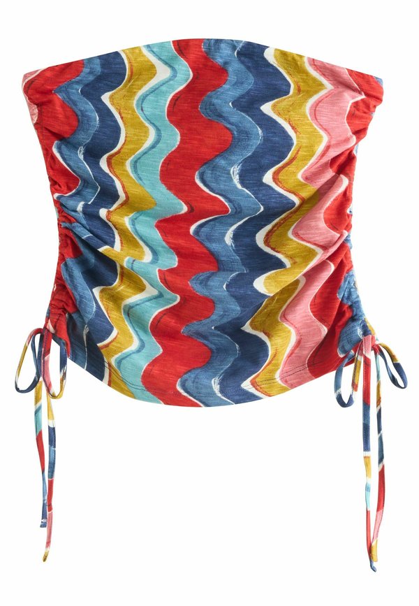 REGULAR FIT - RUCHED TIE DETAIL  - Top - rainbow swirl print