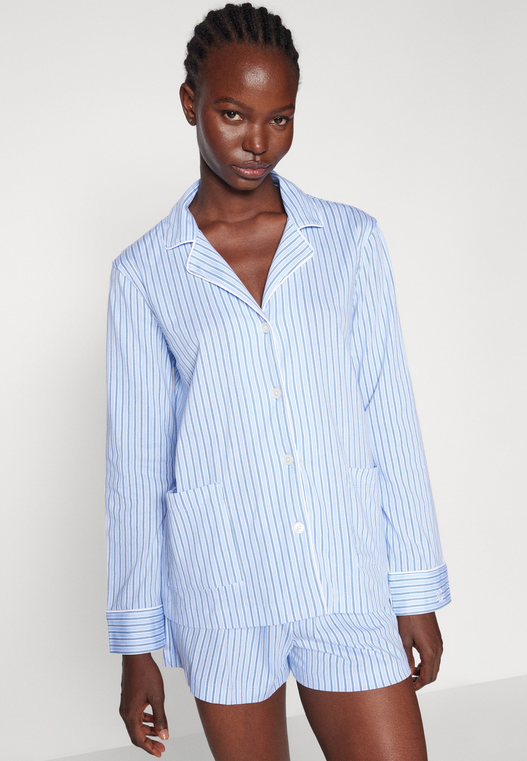 RALPH LAUREN　TAILORED　PAJAMA Polo Ralph Lauren HERITAGE LONG SLEEVE - Pyjama set - blue