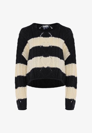 DreiMaster, DREIMASTER PULLOVER MIT STREIFEN - Trui - wollweiss schwarz