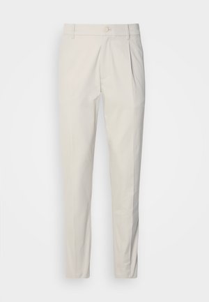 Calvin Klein TAPERED PLEAT - Trousers - silver lining